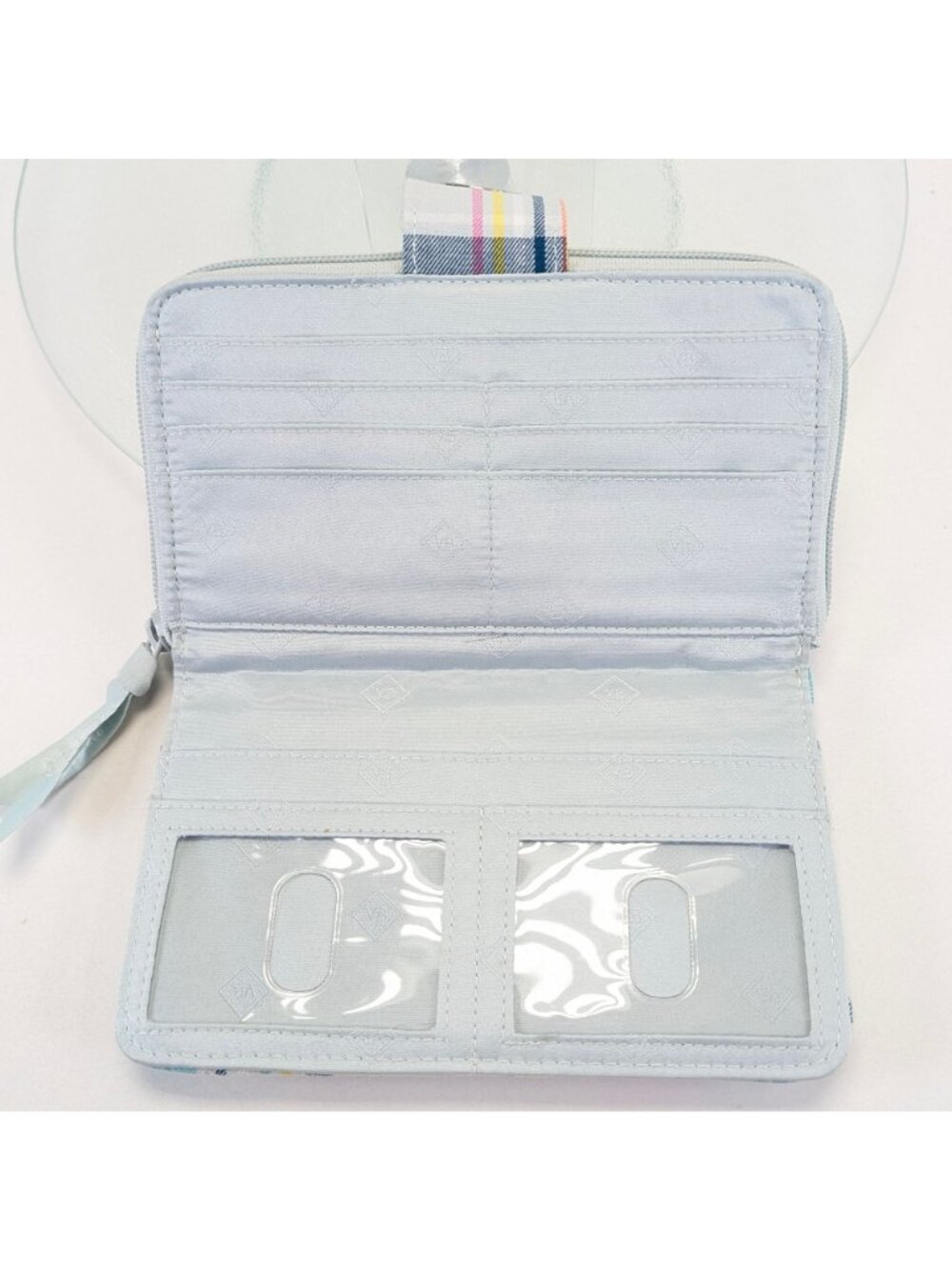Vera Bradley Quilted TurnLock Wallet - Perfectly Plaid with Floral Interior - Picture 3 of 5
